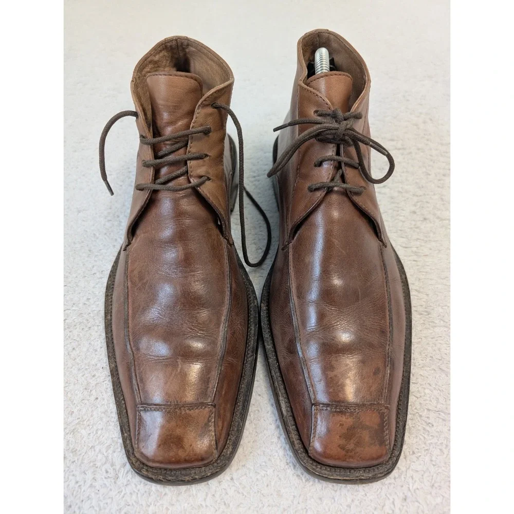 LA QUERCE SUPER PRIME GIGANTIC Made In Italy Leather Chucca Boots Brown Men 9/10